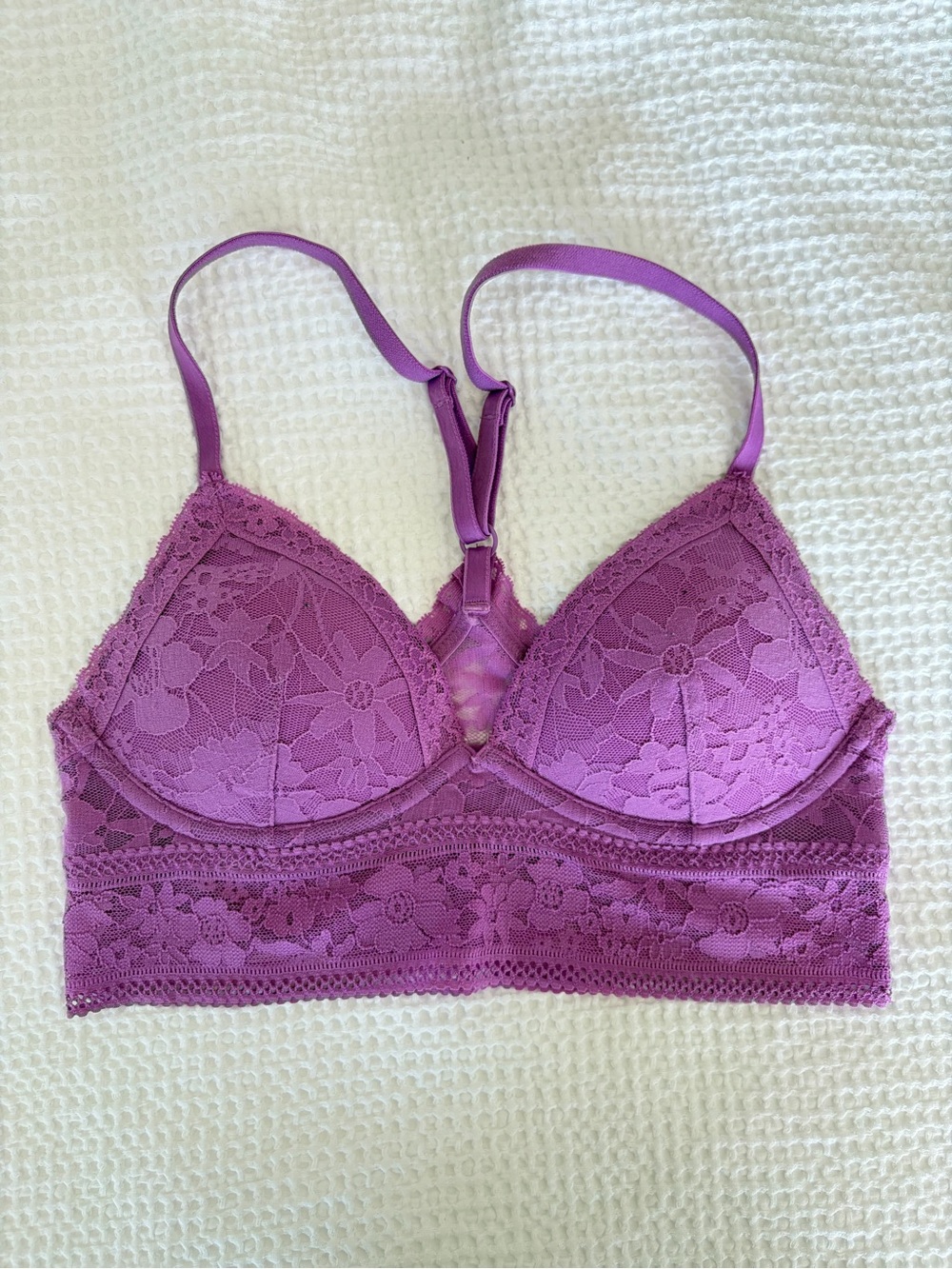 Victoria’s Secret Purple Lace Longline Bralette - XS